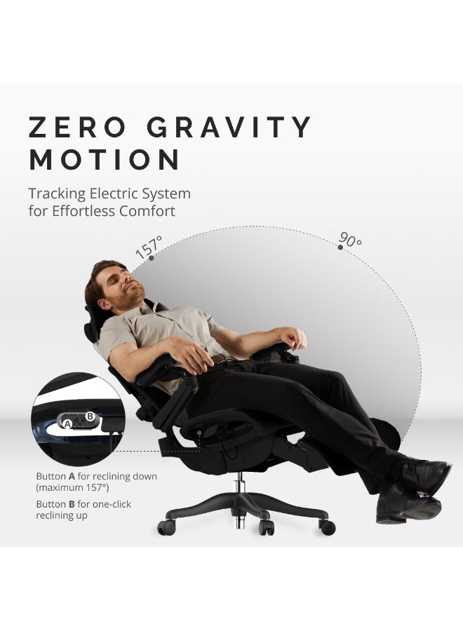 Sky Land Skyland  Electric  Office Chair- High-Back Mesh Design, 8D Armrests, Adjustable Lumbar Support & Footrest, One-Touch Zero Gravity Recline Technology - Executive Comfort for Long Work Hours - Image 3